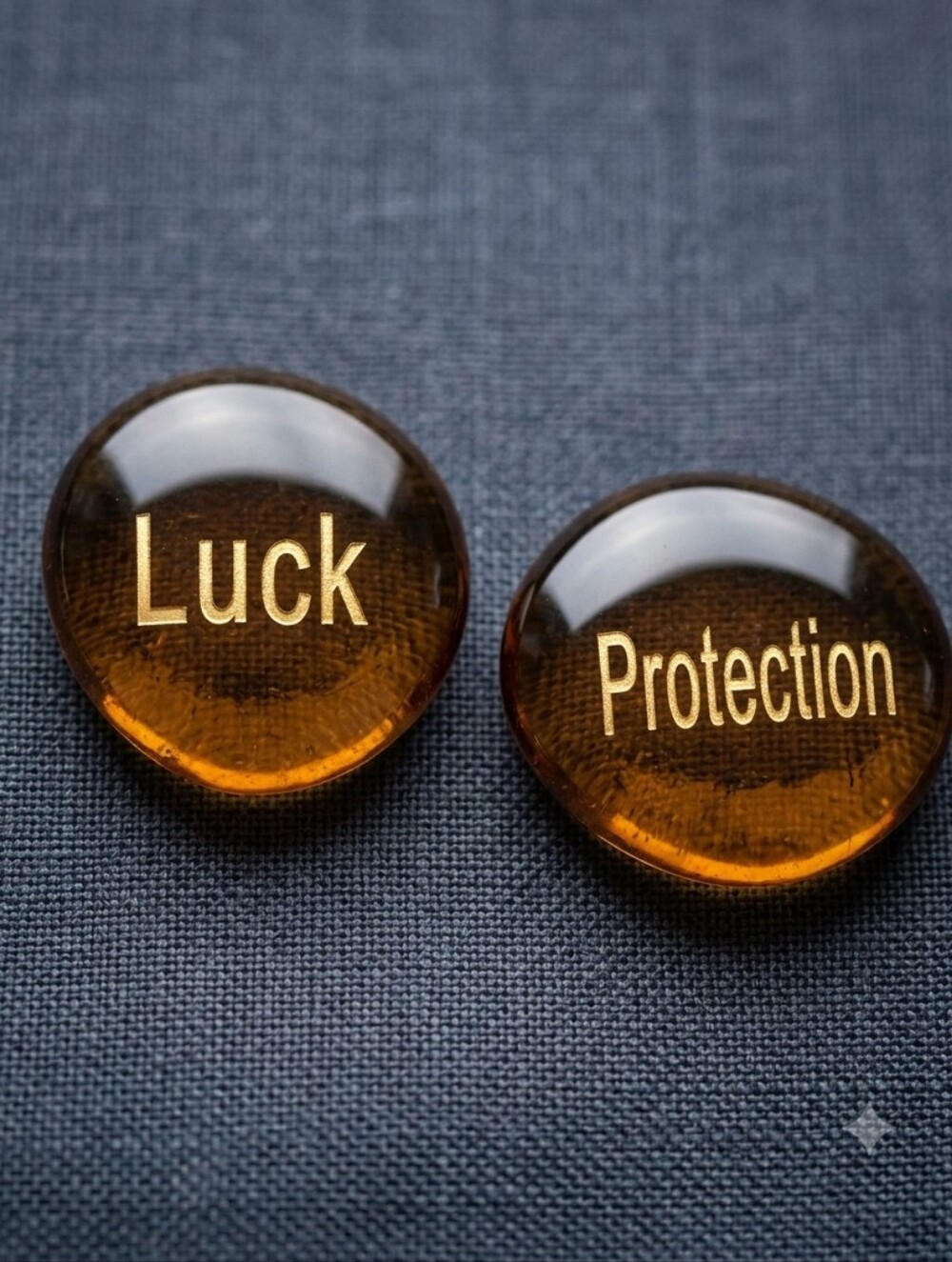 Set Of Two Glass Stones- Luck / Protection
